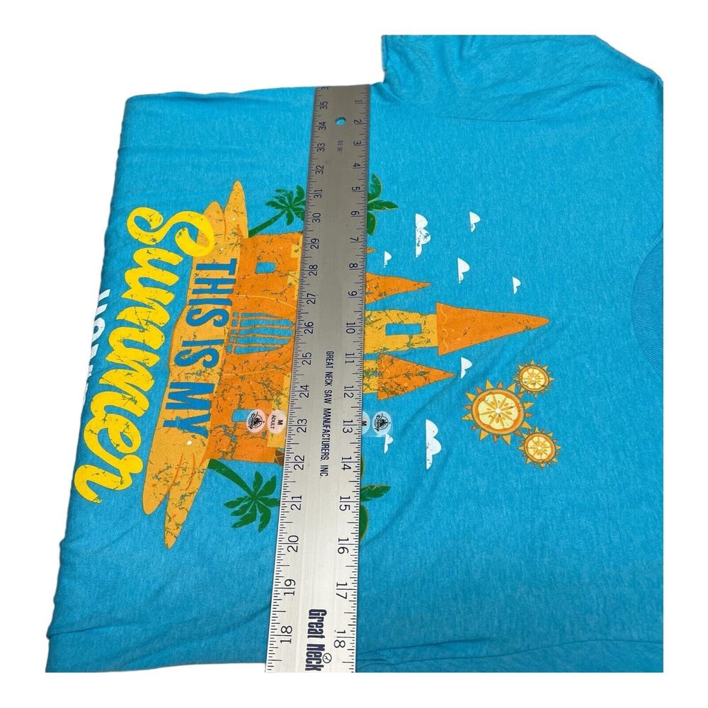 Disney Parks T-Shirt Mens M Summer Home Castle Ears Colorful World Logo Vacation - Picture 4 of 7
